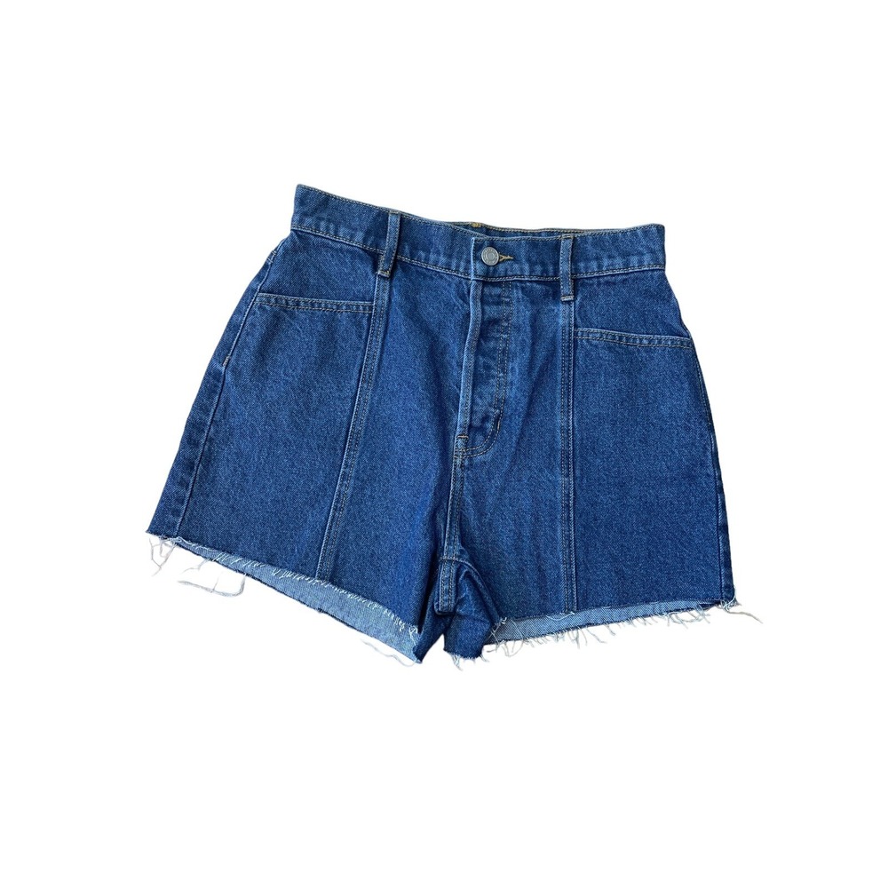 Pac‎ Sun Mom Denim Jean Shorts (Size 0) High Rise Waist Deep Pocket Cut Off